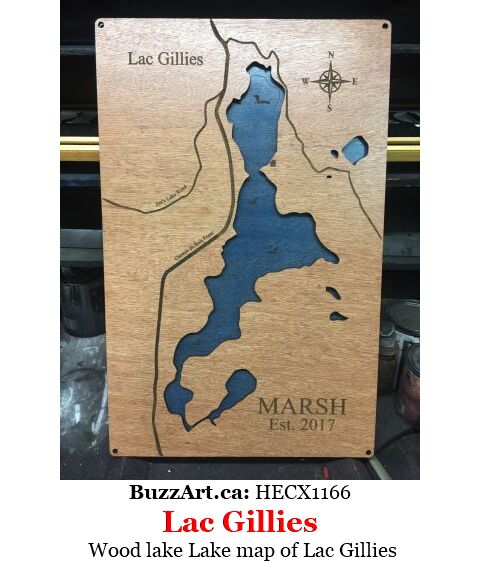 Wood lake Lake map of Lac Gillies